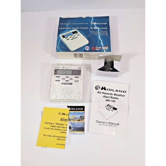 Midland WR-100 Weather Alert Radio NOAA Storm Warning Complete New Open Box - Picture 1 of 9